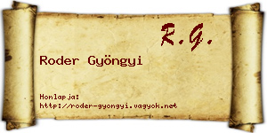 Roder Gyöngyi névjegykártya