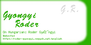 gyongyi roder business card